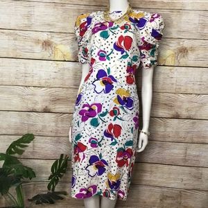 80's R&K Originals Beautiful Print Dress